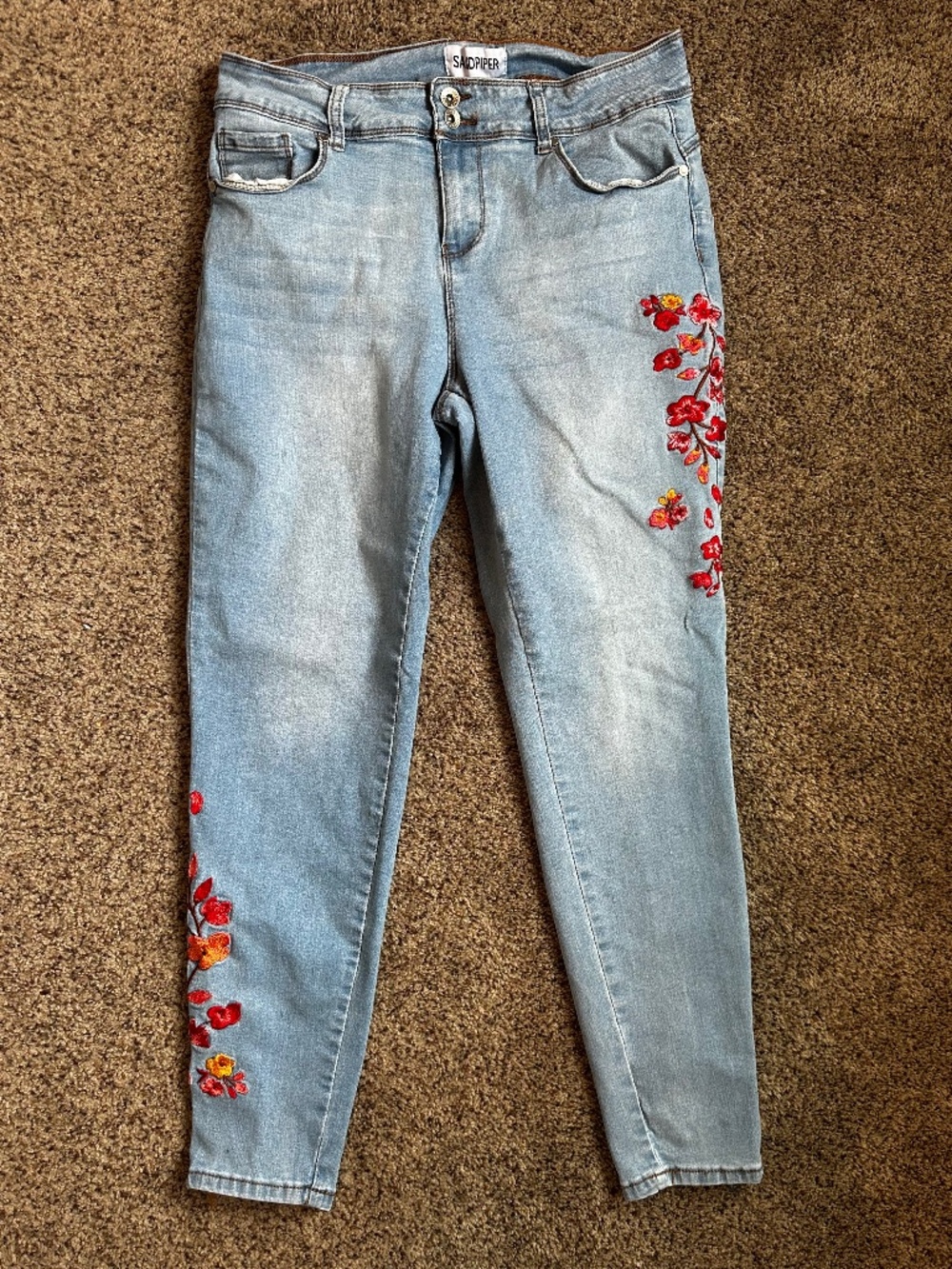 Sandpiper 16W Floral Embroidered Floral Jeans